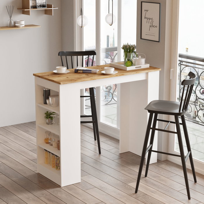 Hanah Home Mesa de Bar St1-Aw Pino Atlántico y Blanco Hanah Home Mesa de Bar St1-Aw Pino Atlántico y Blanco